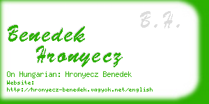 benedek hronyecz business card